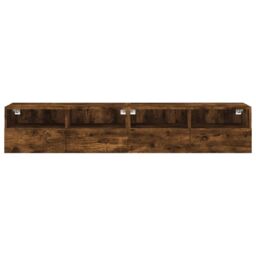 Berkfield Home TV Wall Cabinets 2 pcs Smoked Oak 80x30x30 cm Engineered Wood in Brown - Size: 80 x 30 x 30 cm - thumbnail 8