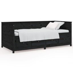 Berkfield Home Day Bed Black 90x190 cm Solid Wood Pine - thumbnail 2