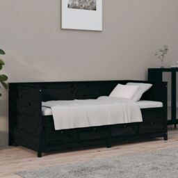 Berkfield Home Day Bed Black 90x190 cm Solid Wood Pine - thumbnail 1