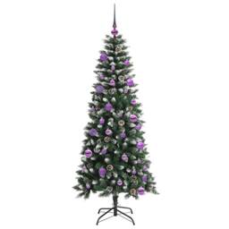 Berkfield Home Elegant Artificial Christmas Tree with 150 LEDs Green 66 x 66 x 150 cm - thumbnail 4