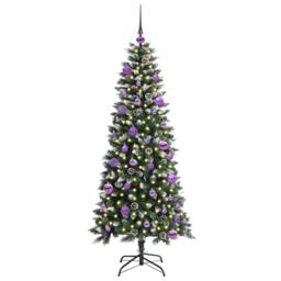 Berkfield Home Elegant Artificial Christmas Tree with 150 LEDs Green 66 x 66 x 150 cm - thumbnail 1