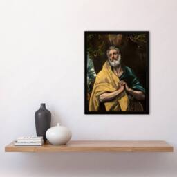 "Artery8 Apostle Guilt Saint Peter in Tears El Greco Framed Wall Art Print - Size: W12"" x H16""" - thumbnail 4