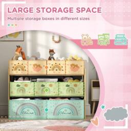 PAWNORA 3-Tier Toy Organiser Shelf with 9 Storage Boxes - thumbnail 4