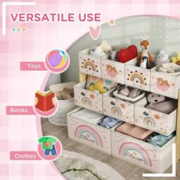 PAWNORA 3-Tier Toy Organiser Shelf with 9 Storage Boxes - thumbnail 3
