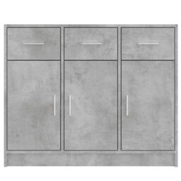 Berkfield Home Sideboard Concrete Grey 91x28x75 cm Engineered Wood - Size: 91 x 28 x 75 cm - thumbnail 5