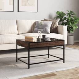 Berkfield Home Decorative Coffee Table with Infinity LED Brown Oak 70x50x41 cm - Size: 70 x 50 x 41 cm - thumbnail 4