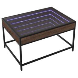Berkfield Home Decorative Coffee Table with Infinity LED Brown Oak 70x50x41 cm - Size: 70 x 50 x 41 cm - thumbnail 1