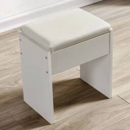 FORGEVIO White Dressing Table Stool Makeup Chair Soft Padded Cushion - thumbnail 1