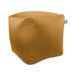 rucomfy Beanbags rucomfy Velvet Cube Bean Bag Pouffe - Soft Stylish Footstool in Mustard - thumbnail 2