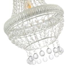 Happy Homewares Vintage & Ornate White Metal Pendant Light Shade with Clear Acrylic - thumbnail 4