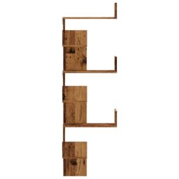 Berkfield Home Wall Corner Shelf Old Wood 45x45x147 cm Engineered Wood in Brown - Size: 45 x 45 x 147 cm - thumbnail 5
