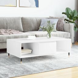 Berkfield Home Coffee Table White 104x60x35 cm Engineered Wood - Size: 104 x 60 x 35 cm - thumbnail 1
