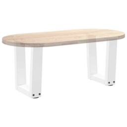 Berkfield Home Dining Table Legs V-Shape 2 pcs White 40x(30-31.3) cm Steel - thumbnail 8