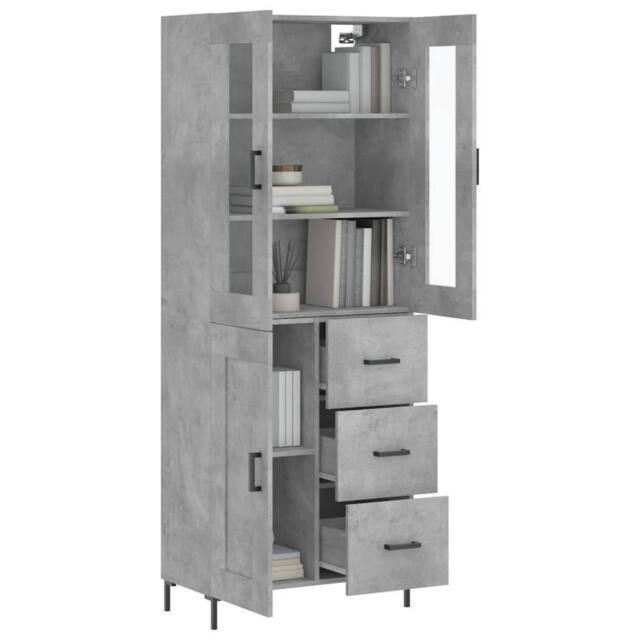 Berkfield Home Highboard Concrete Grey 69.5x34x180 cm Engineered Wood - image 1