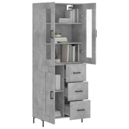 Berkfield Home Highboard Concrete Grey 69.5x34x180 cm Engineered Wood - thumbnail 1