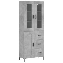 Berkfield Home Highboard Concrete Grey 69.5x34x180 cm Engineered Wood - thumbnail 3