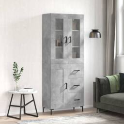 Berkfield Home Highboard Concrete Grey 69.5x34x180 cm Engineered Wood - thumbnail 2