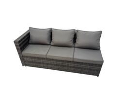 Fimous 8 Seater Patio Dining Corner Sofa Sets with 2 Chairs Side Table in Dark Grey - thumbnail 5