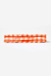 Homescapes Block Check Cotton Gingham Floor Cushion in Orange - Size: 40 cm x 40 cm - thumbnail 5