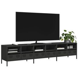 Berkfield Home TV Cabinet Black 202x39x43.5 cm Cold-rolled Steel