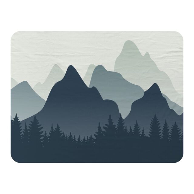 Benjamin Tate Design mountain landscape illustration Designer Blanket in Natural - Size: 120 cm x 150 cm - image 1