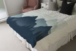 Benjamin Tate Design mountain landscape illustration Designer Blanket in Natural - Size: 120 cm x 150 cm - thumbnail 4