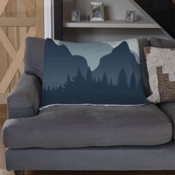 Benjamin Tate Design mountain landscape illustration Designer Blanket in Natural - Size: 120 cm x 150 cm - thumbnail 2