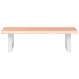 Berkfield Home Basin Shelf Wall Mounted Steel & Solid Wood Oak in Brown - thumbnail 4