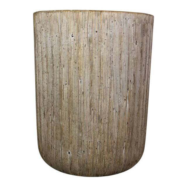 Four Candle Pebble Stone Cylinder Decorative Vase in Natural - image 1