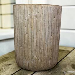 Four Candle Pebble Stone Cylinder Decorative Vase in Natural - thumbnail 2