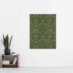 "Artery8 Flower Garden Textile Pattern Vintage Wall Art Print W. Morris in Green - Size: W24"" x H32""" - thumbnail 4