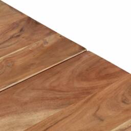 Berkfield Home Modern Coffee Table Silver Stainless Steel & Solid Acacia Wood - thumbnail 8
