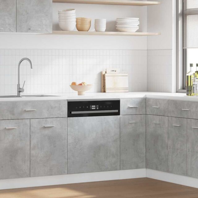 Berkfield Home Dishwasher Panel Concrete Grey 45x3x67 cm cm - Size: 45 x 3 x 67 cm - image 1