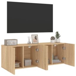 Berkfield Home TV Cabinets Wall-mounted 2 pcs Sonoma Oak 60x30x41 cm in Brown - Size: 60 x 30 x 41 cm - thumbnail 5