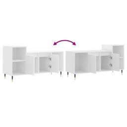 Berkfield Home TV Cabinet White 100x35x55 cm Engineered Wood - Size: 100 x 35 x 55 cm - thumbnail 9