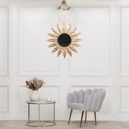 Glasstone Gold Metal Side Table with Marble Top in Metallic Gold - thumbnail 4