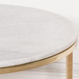 Glasstone Gold Metal Side Table with Marble Top in Metallic Gold - thumbnail 2