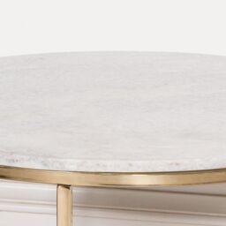 Glasstone Gold Metal Side Table with Marble Top in Metallic Gold - thumbnail 3