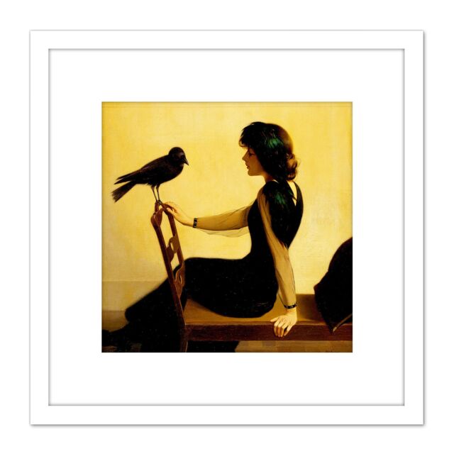 Artery8 Harry Willson Watrous The Chatterers 1913 Painting 8X8 Inch Square Wooden Framed Wall Art Print Picture with Mount in White - image 1