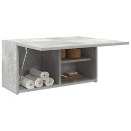 Berkfield Home Bathroom Wall Cabinet Concrete Grey 60x25x30 cm Engineered Wood - Size: 60 x 25 x 30 cm - thumbnail 4