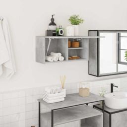 Berkfield Home Bathroom Wall Cabinet Concrete Grey 60x25x30 cm Engineered Wood - Size: 60 x 25 x 30 cm