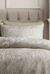 Soiree 'Marble Jacquard' Woven Jacquard Duvet Cover Set in Natural - Size: Double - thumbnail 2