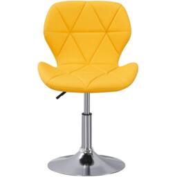 VOGREX Cushioned Swivel Adjustable Yellow PU Chair - thumbnail 3