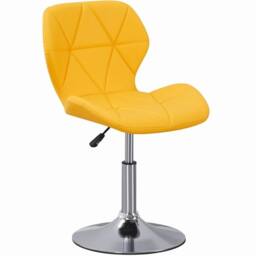 VOGREX Cushioned Swivel Adjustable Yellow PU Chair - thumbnail 1