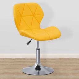 VOGREX Cushioned Swivel Adjustable Yellow PU Chair - thumbnail 5