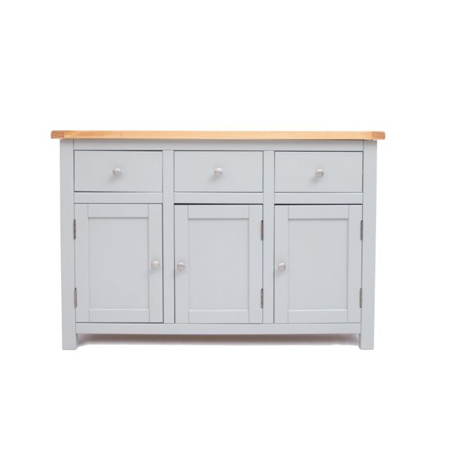 Cabinet Bits Argenta Light Grey 3 Drawer 3 Door Sideboard Chrome Knob - image 1