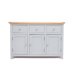 Cabinet Bits Argenta Light Grey 3 Drawer 3 Door Sideboard Chrome Knob