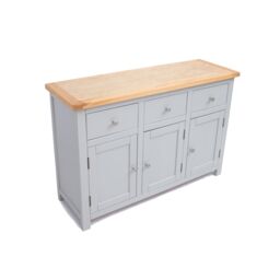 Cabinet Bits Argenta Light Grey 3 Drawer 3 Door Sideboard Chrome Knob - thumbnail 4