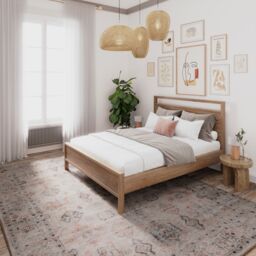 Kukoon Ivory Distressed Soft Washable & Liquid Repellent Living Room Area Rug - Size: 60 cm x 240 cm - thumbnail 3