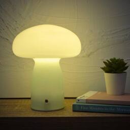 K LIVING Cory Duck Egg Glass Mushroom Shape Recharge LED Lamp in Duck Egg Blue - thumbnail 2